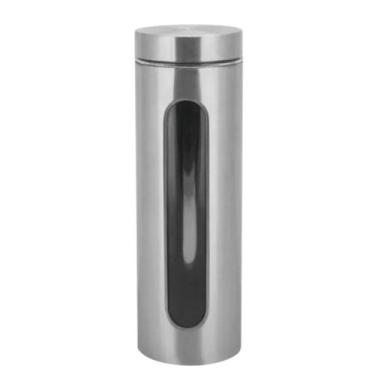 Imagem de Pote Porta Mantimento em Inox com Visor de Vidro Em Casa Tem 1,8L - Em