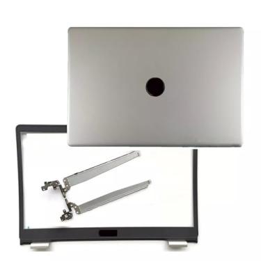 Imagem de Wzqrps Nova tampa LCD de substituição para laptop traseira dobradiças tampa superior moldura frontal para Dell Inspiron 15 5000 5593 032TJM 32TJM YCYPN 0YCYPN AP2RI000200 prata