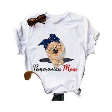 Imagem de Camiseta Feminina Verão - Pomeranian Mom - Manga Curta, BR-G4, Wtq0023