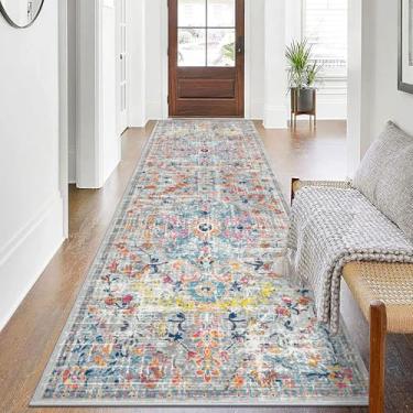 Imagem de Tapete passadeira para hall de entrada Pauwer Boêmio, 0,9 m x 3 m, longo, lavável, para área de entrada, antiderrapante, casa de fazenda, vintage, para lavanderia, cozinha, banheiro, quarto