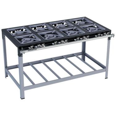 Imagem de Fogão Industrial Stori Premium M16 8 Bocas 30x30 Metalmaq Fogão Baixa Pressão Pintado