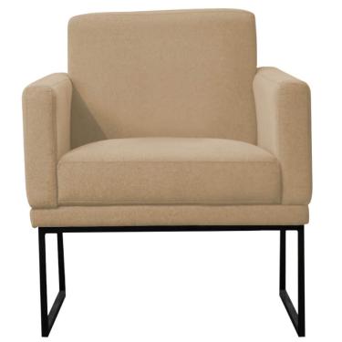 Imagem de Poltrona Decorativa Juliette Suede Com Armação Preta Metal