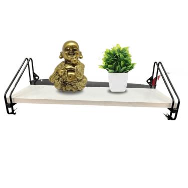Imagem de Nicho Prateleira Mdf 16 Cm X 49 Cm - Super Luxo C/ Suporte Preto