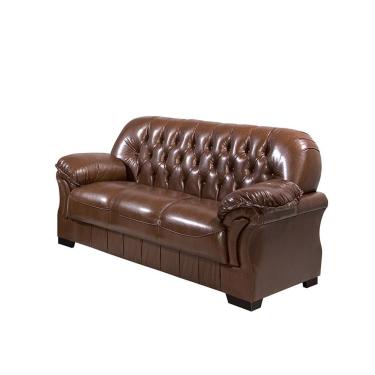 Imagem de Sofá Rei 3 Lugares Couríssimo Pinhão Fixo Capitonê Retro Império Pinhão 849