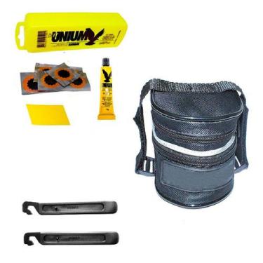 Imagem de Kit Reparo Camara De Ar Bike Com Bolsa Selim Para Guardar O Kit Com Se