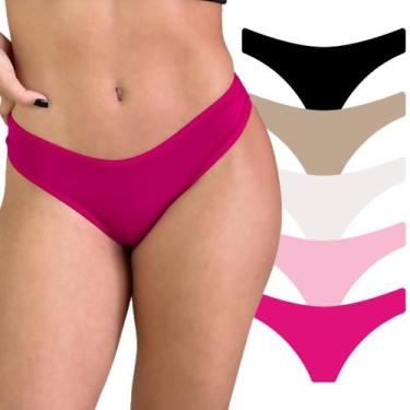 Imagem de Kit 5 Calcinha de Algodão Feminina Tanga Cotton Conforto - Viére, Mult