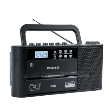 Imagem de Retekess Gravador E Toca-Fitas Tr641, Conversor Digital, Rádio Am/Fm, Boombox Com Entrada Para Fone De Ouvido, Usb/Tf, Conexão Sem Fio, Alimentado Por Bateria Ou Ca