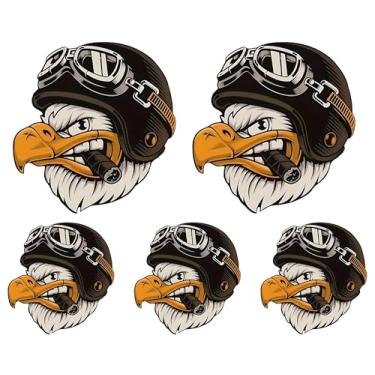 Imagem de Pacote de 5 adesivos de charuto de águia careca para capacete de motociclista e 2 em 12,7 cm e 3 em 7,6 cm – Adesivos patrióticos removíveis à prova d'água para carro, laptop, caixa de ferramentas