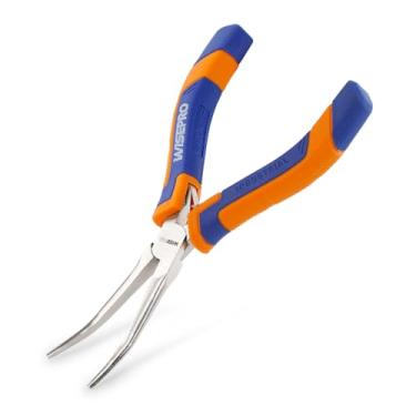 Imagem de WISEPRO Mini alicate de ponta de agulha de 15 cm, alicate de nariz longo reto com alças confortáveis, alicate de nariz pequeno para fabricação de joias, artesanato feito à mão