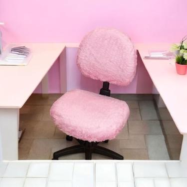 Imagem de Capa para Cadeira executiva sem braço estética Escritório pelúcia Pelo Curto (ROSA BEBE)