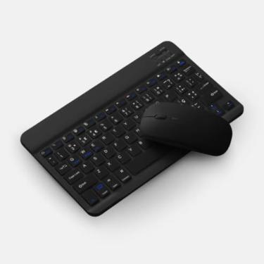 Imagem de Teclado e Mouse Sem Fio Bluetooth Recarregável, Preto