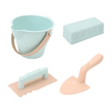 Imagem de Yunhgft Conjunto de 4 Brinquedos de Praia, Acessórios para Brinquedos de Neve, Ferramentas de Escavação, Balde E Pá de Praia, Fabricante de Tijolos de Neve Pa
