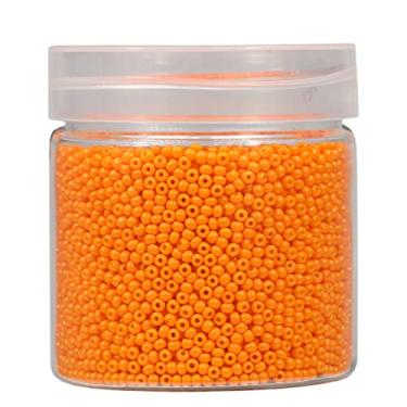 Imagem de Bala&Fillic Contas de sementes quase uniformes de tamanho redondo de 2 mm 10.000 peças/110 gramas em caixa 12/0 contas de semente de vidro pequenas laranja para fazer joias, brincos, pulseiras, colar