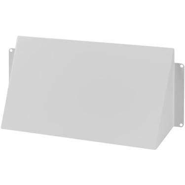 Imagem de Tampa de ventilação de aço galvanizado branco de 25,4 cm x 12,7 cm - Defletor de chuva de exaustão/entrada de duto - Proteção à prova de intempéries para sistemas de ventilação aberta - Exaustor de