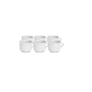 Imagem de Xícaras Chá De Porcelana Branca Conjunto C/ 6pçs 150ml - HR PORCELANAS