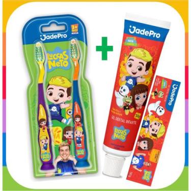 Imagem de KIT 2 Escovas de Dente e 1 Pasta de Dente para criança Lucas Neto Jade