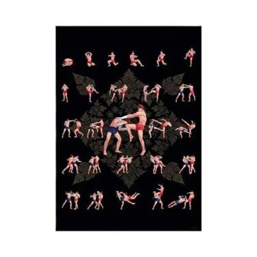 Imagem de Motivacional Muay Thai Boxe Wrestling Poster Pintura Em Tela Técnica D