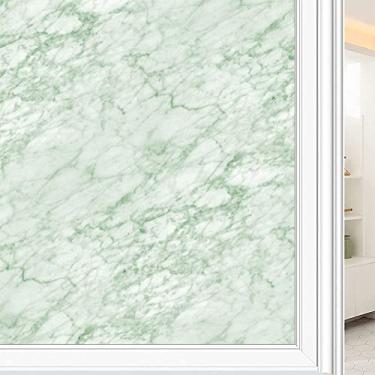Imagem de Película de janela 3D de mármore, textura de estilo mármore, para porta de vidro, banheiro, sala de estar, L90 x C 190 cm
