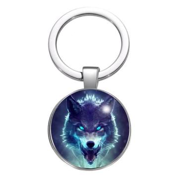 Imagem de Chaveiro Lobo de Olhos Azuis - RECANTO ASTRAL