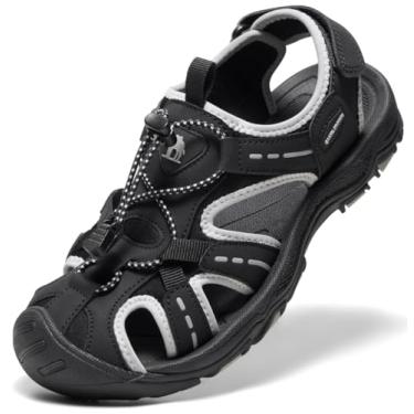 Imagem de CAMEL CROWN Sandálias Femininas Confortáveis De Verão, Respiráveis, Praia, Ajustáveis, Para Acampamento Ao Ar Livre, Caminhada, Esportiva, Água, Viagem, Pretas 8.5