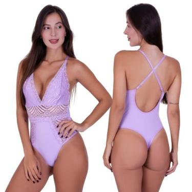 Imagem de Body sem Bojo Feminino Decote Profundo com Detalhe em Renda - c4 BODY 