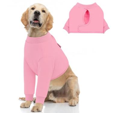 Imagem de Queenmore Terno grande de recuperação para cães, camisa de recuperação de cães, pernas frontais, camisa anti-lamber, camisa ajustável pós-cirurgia para cães, alternativa para cone de animal de