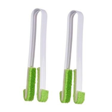 Imagem de Bothyi 2 peças de escova para limpeza de persianas com capa de microfibra, reutilizável, multiuso, portátil, para limpeza de persianas verticais