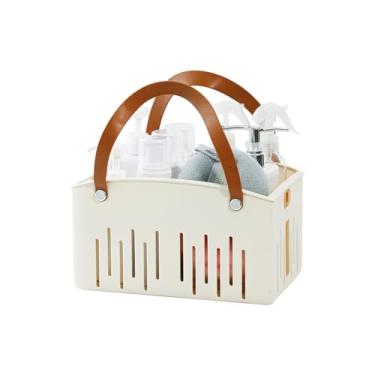 Imagem de NINEWEEN Cesta de chuveiro portátil para banheiro, organizador de armazenamento dobrável de plástico para produtos de saúde e beleza