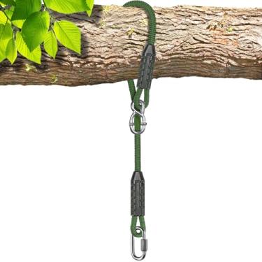 Imagem de SELEWARE Kit de suspensão de alças de rede ajustáveis de 3 m para árvore - Instalação rápida e fácil para cadeira de rede, balanço de pneu - Acessórios de playgrounds internos/externos - Verde, 1
