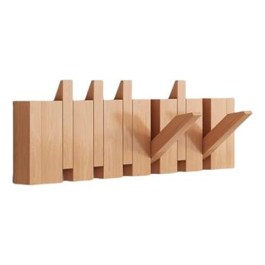 Imagem de Piano Coat Rack, Modern Hat Coat Hook, Natural Wood Entryway Wall Art, Stylish Hook for Bags, Hats, Umbrellas, Clothes Organizer Hanger to Home Entrance Decoration