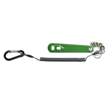 Imagem de Válvula de pino CGA870 para chave de tanque de oxigênio, chave de cilindro de oxigênio ABS inclui cabo elástico com fios de aço internos e 5 vedações de arruela de garfo de latão para substituição de