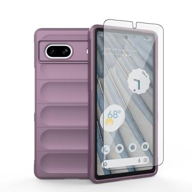 Imagem de Asuwish Capa de celular para Google Pixel 7A 5G 2023 com protetor de tela de vidro temperado e TPU macio, fina, à prova de choque, proteção de silicone, acessórios Pixel7A A7, mulheres, homens,