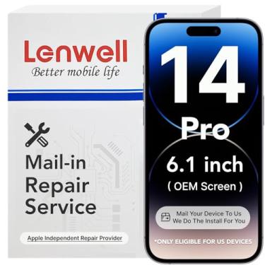 Imagem de Lenwell Serviço de reparo por correio com tela original para iPhone 14 Pro 15.5 cm Display Digitalizador LCD Touch Assembly (Serviço de instalação)