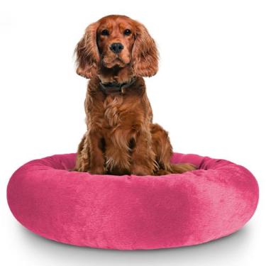 Imagem de Cama Pet Redonda De Pelúcia Para Cachorros e Gatos M - ALEPLUSH, Rosa
