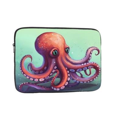 Imagem de Capa para laptop, polvo, fofa, bolsa de transporte para computador, capa protetora para notebook de 17 polegadas