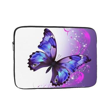 Imagem de Capa para laptop com borboleta roxa, bolsa de transporte para computador, capa protetora para notebook de 15 polegadas