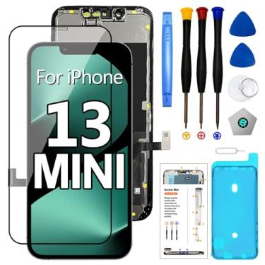 Imagem de Tela de substituição para iPhone 13 Mini, tela LCD de 5,4 polegadas 3D Touch Display digitalizador com kit de ferramentas de reparo + protetor de tela + vedação à prova d'água para modelo A2481, A2626