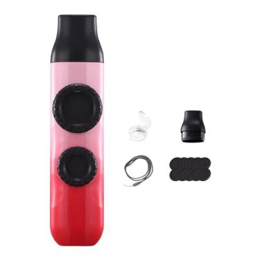 Imagem de YIJU Brinquedo musical de flauta Kazoo com dois furos, decoração compacta para festa, lembrancinhas com cordão para viagens, mochilões e aventuras, Rosa Vermelho
