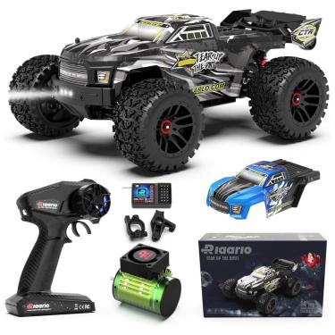Imagem de Carro de Controle Remoto Off-Road, Escala 1:14 com Velocidade de 72 km/h, Bateria Lipo e Embreagem de Deslizamento Limitado, RIAARIO, Preto