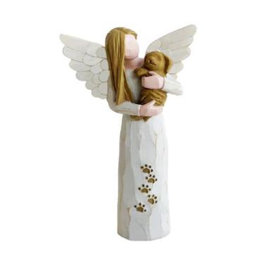 Imagem de Estátua de anjo comemorativo pela perda de cachorro, presente de simpa