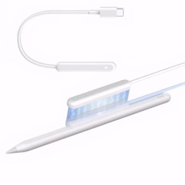 Imagem de LJFLYXRI Cabo de carregamento USB C magnético compatível com Apple Pencil 2ª geração, adaptador de carregamento rápido, adaptador de carregador leve e conveniente (não compatível com Apple Pencil Pro)