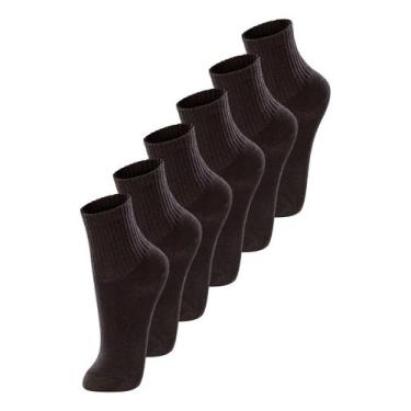 Imagem de Kit com 6 Pares de Meias Infantil Cano Médio Lupo 2727-088, Preto, 24-