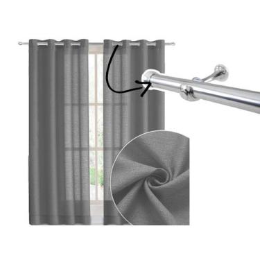 Imagem de Cortina Sala 3 Com Varão Incluso 2 Metros Tecido Rústico Prime - Armaz