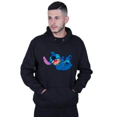 Imagem de Moletom Unissex Canguru Lilo Stitch Sapeca - Lafre, Preto, M