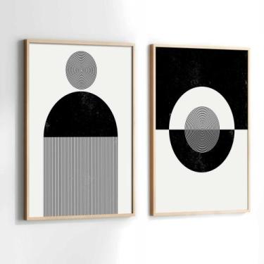 Imagem de Conjunto Quadros Decorativos com Moldura Minimalista Preto e Branco Li