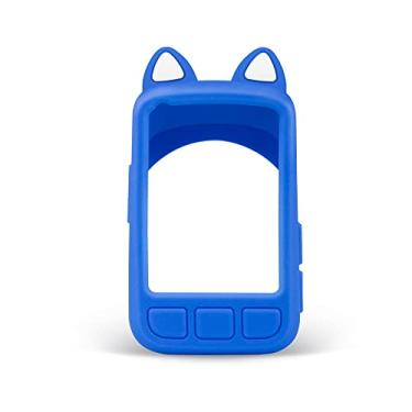 Imagem de Capa Voikoli compatível com Wahoo Elemnt Bolt V2, capa protetora de silicone macio para acessórios de ciclismo Wahoo Elemnt Bolt V2 GPS (azul-gato)