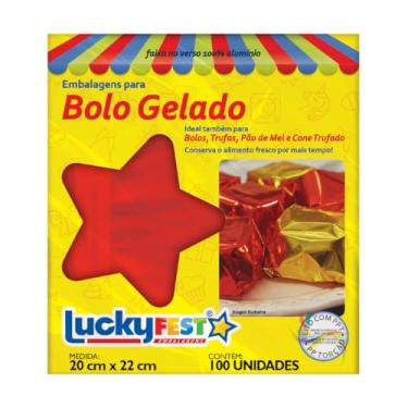 Imagem de 200 Uni Embalagem Para Bolo Gelado Trufas Pão de Mel Cones LuckyFest (Vermelho)