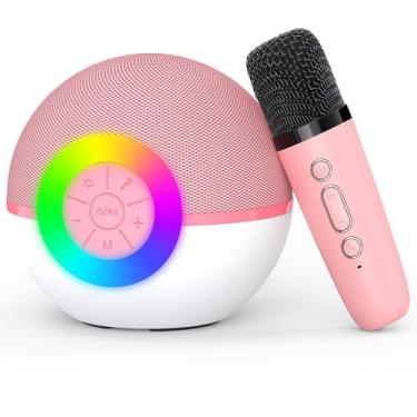 Imagem de Máquina de karaokê Magolo Magolo Mini com alto-falante Bluetooth rosa 
