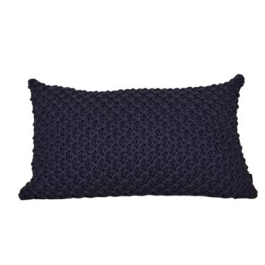 Imagem de Almofada em Tricot Tramado Azul Marinho Retangular