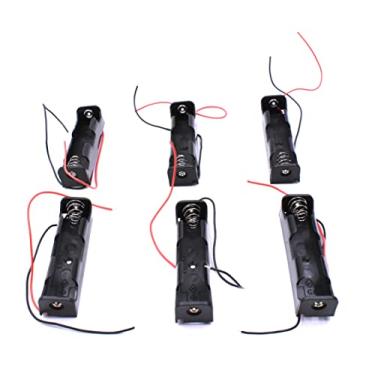 Imagem de Aliotech Suporte de bateria 3,7v 18650 18650 DIY caixa de armazenamento de bateria suporte 18650 botão superior único fio de bateria chumbo caixa de armazenamento caixa de armazenamento (pacote com 6)